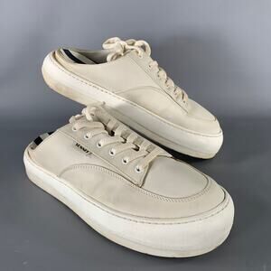 SUNNEI Size 11 Cream White Slip On Sneakers